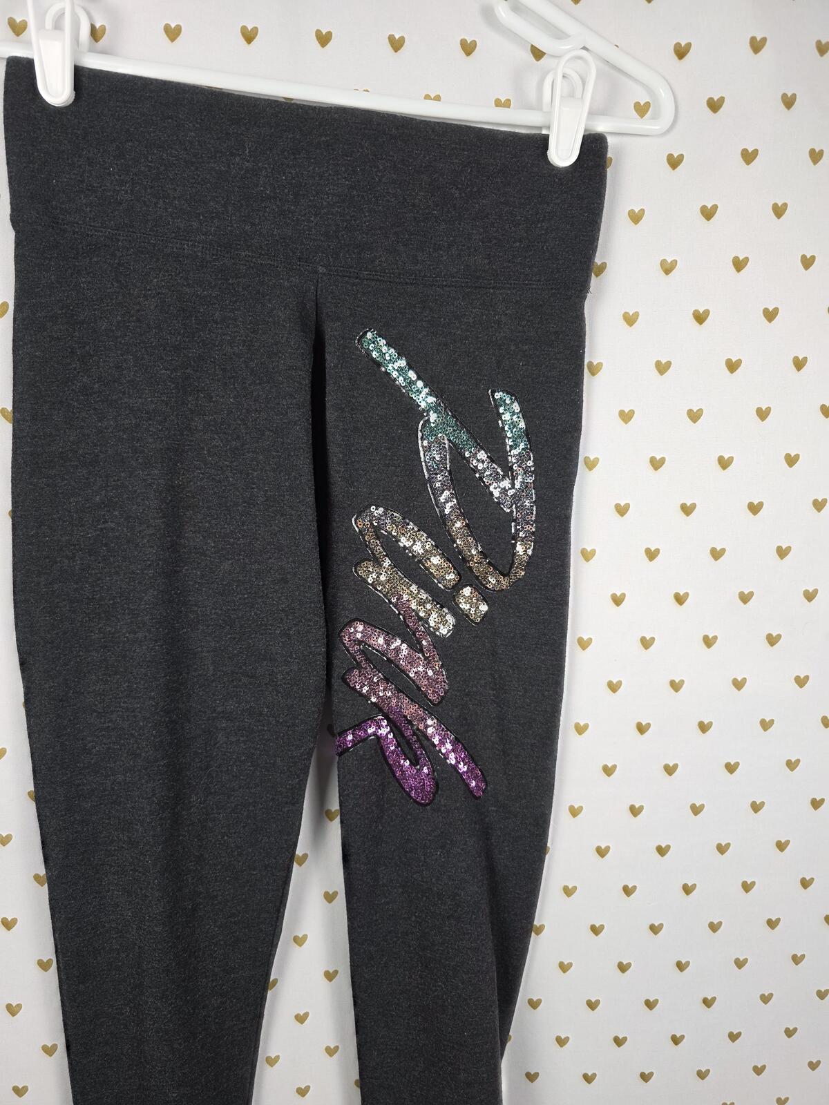 Victorias Secret PINK Gradient Rainbow Sequin BLING HTF Tank Yoga Pants SMALL