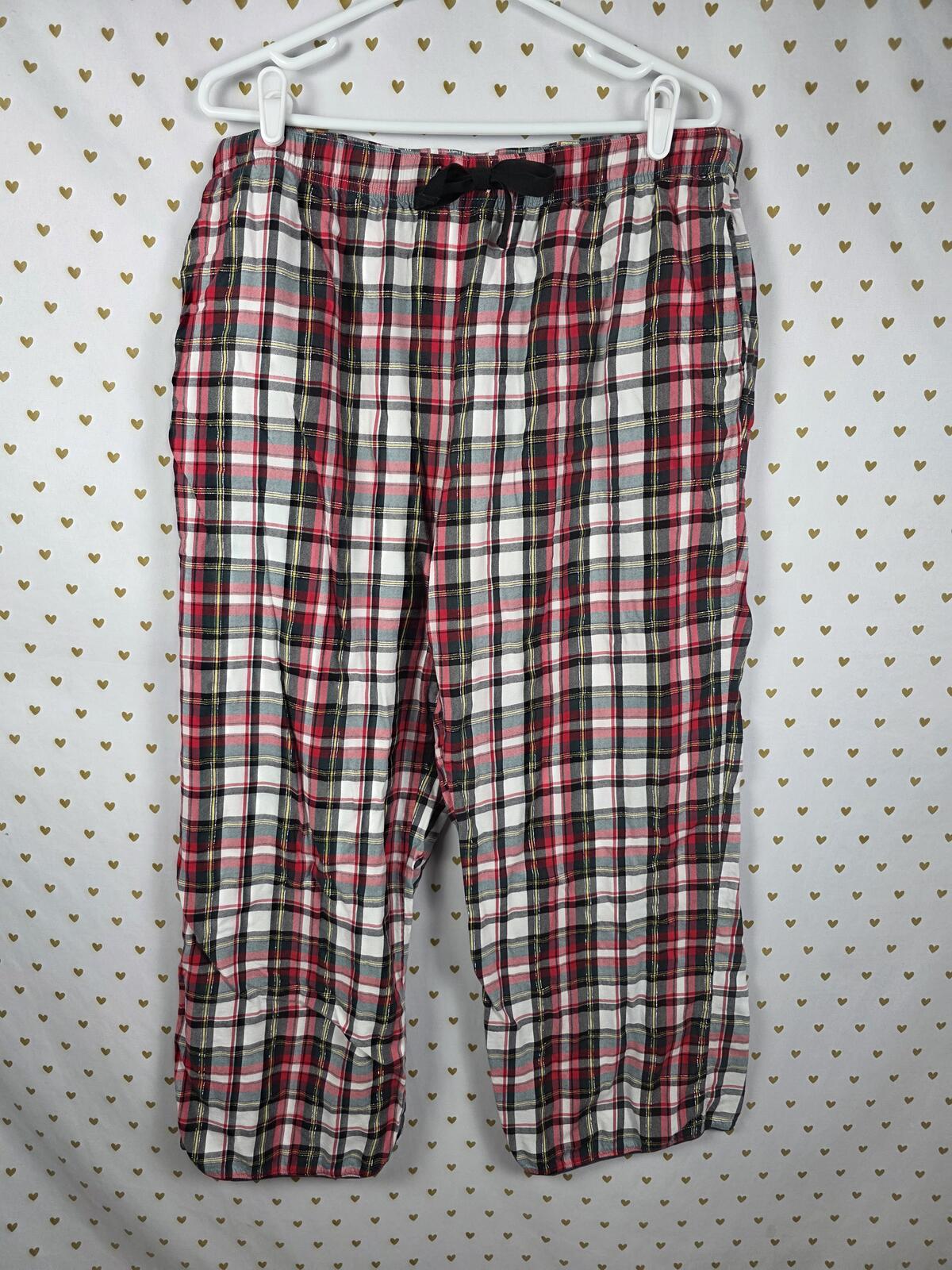 Victorias Secret Plaid Sleep Pants Red XL Pockets Pajama PJ