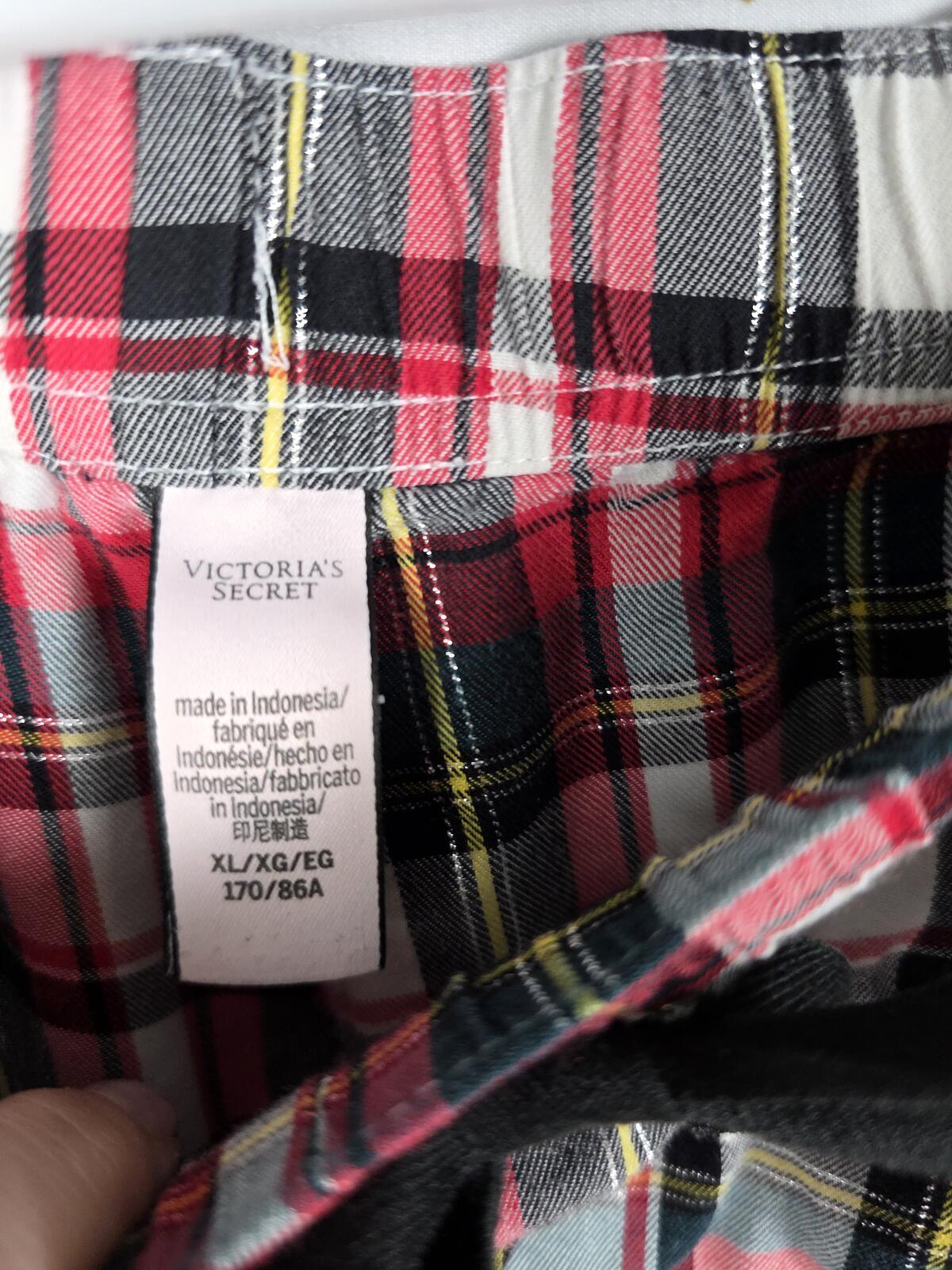 Victorias Secret Plaid Sleep Pants Red XL Pockets Pajama PJ