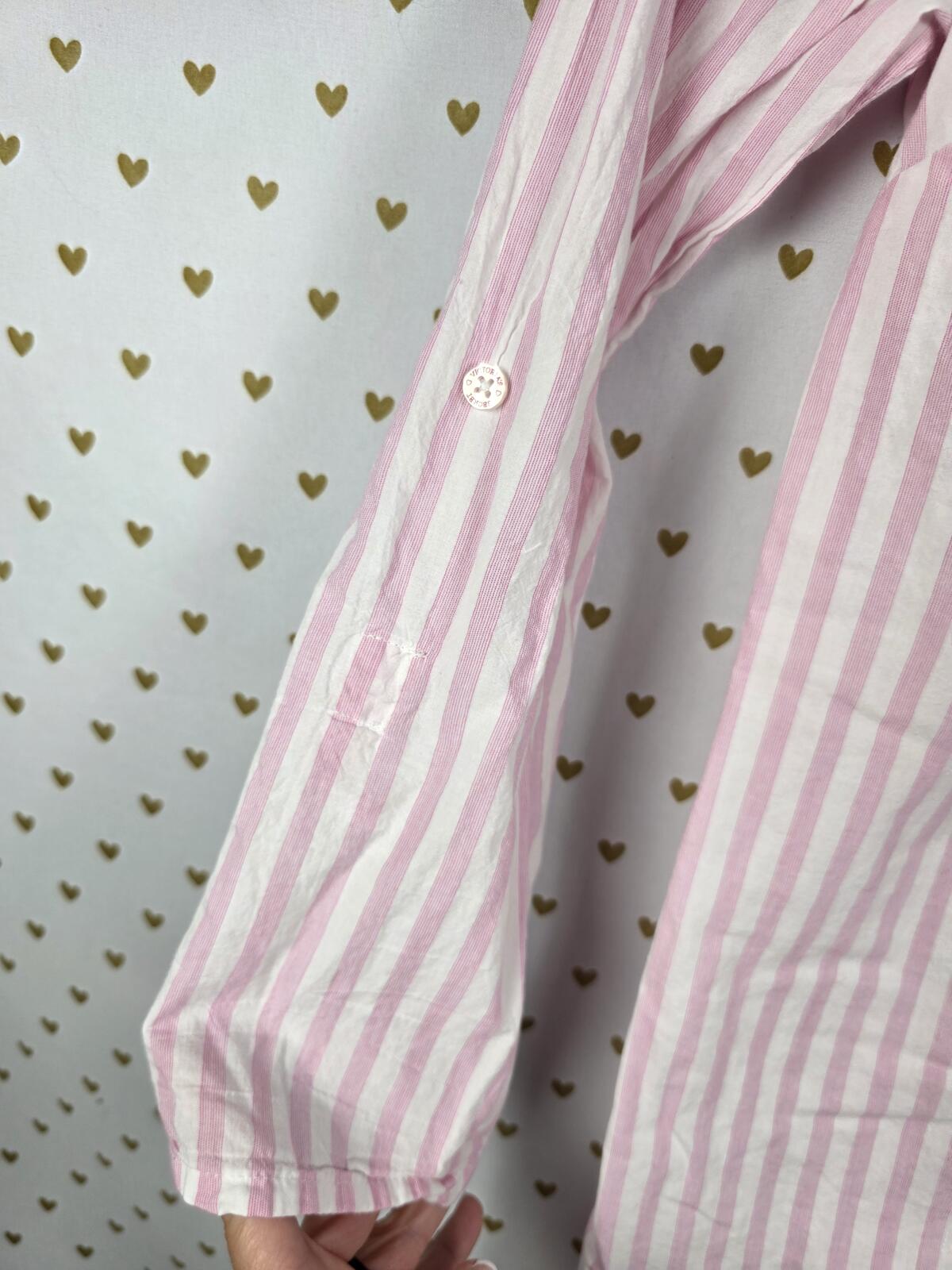 Victorias Secret Striped Long Nightgown Button Down Sleep Shirt Pajama SMALL
