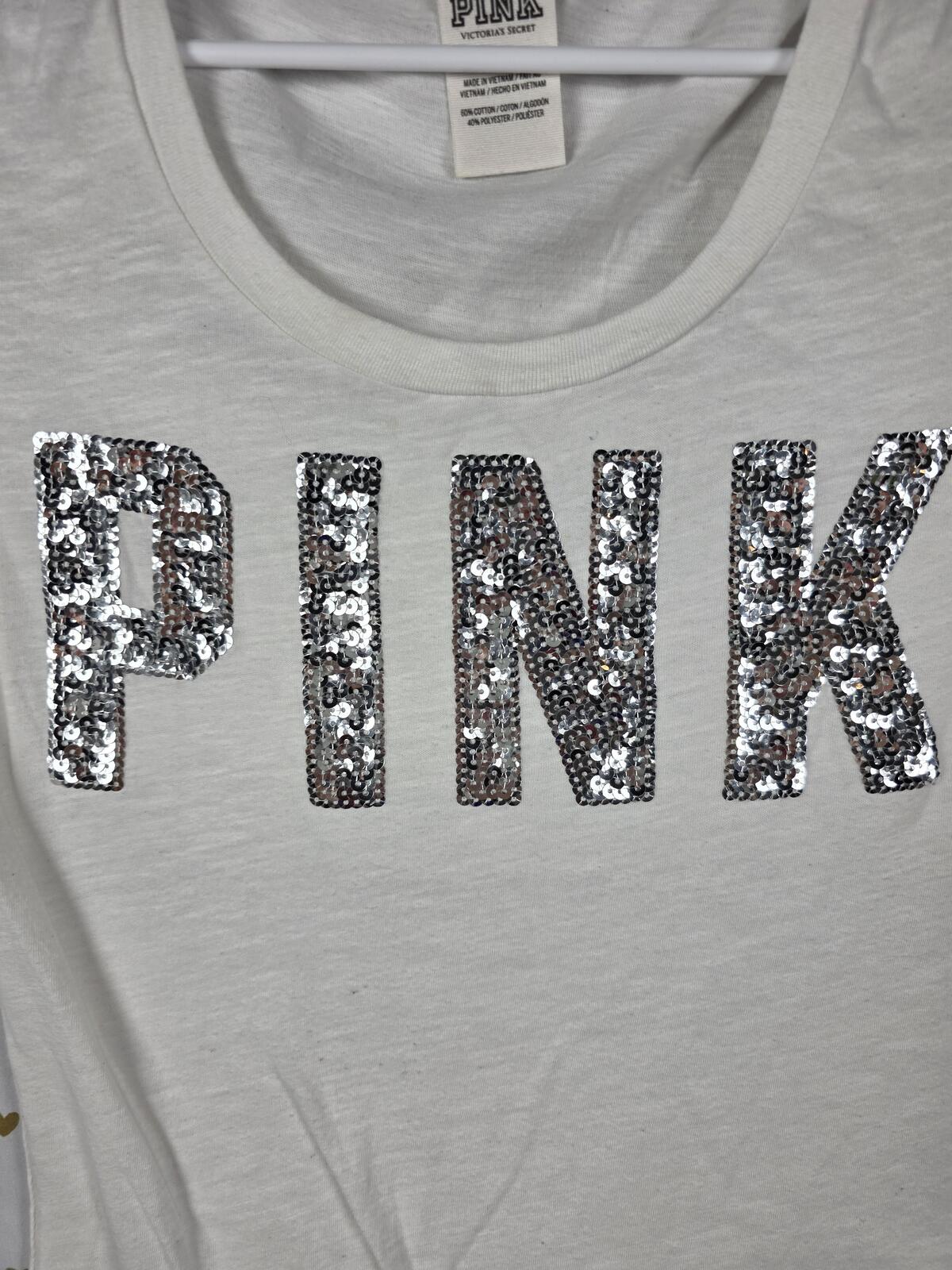 Victorias Secret PINK Bling Sequined Tee shirt XS