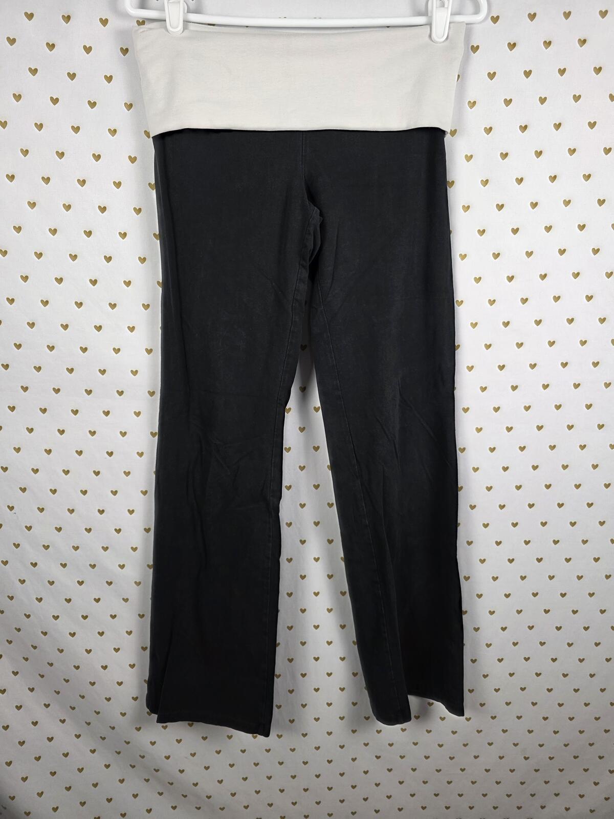 Victorias Secret PINK FOLDOVER YOGA Bling Studded Logo Pants Flared MEDIUM