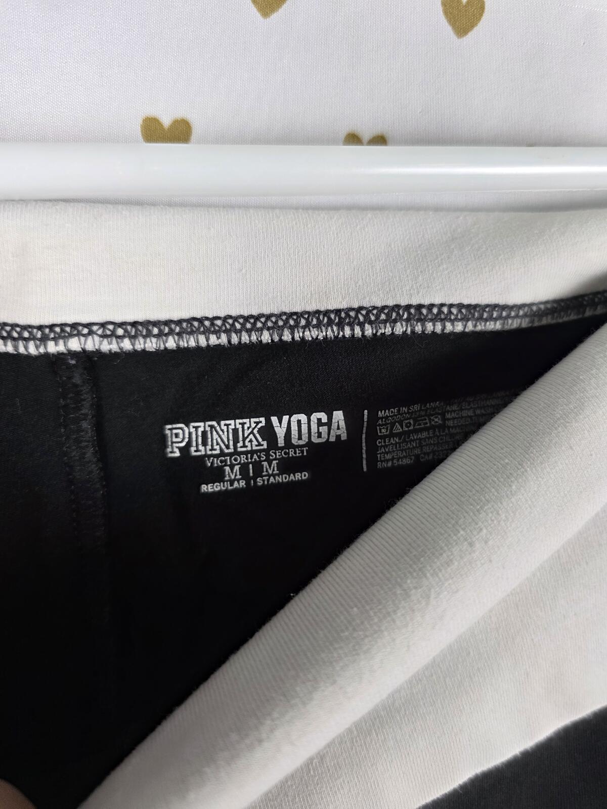 Victorias Secret PINK FOLDOVER YOGA Bling Studded Logo Pants Flared MEDIUM