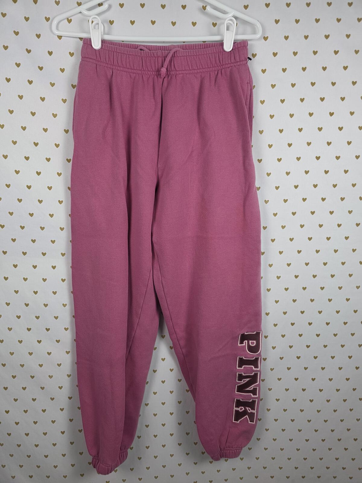 Victorias Secret PINK Embroidetred Tapered Joggers Sweatpants SMALL
