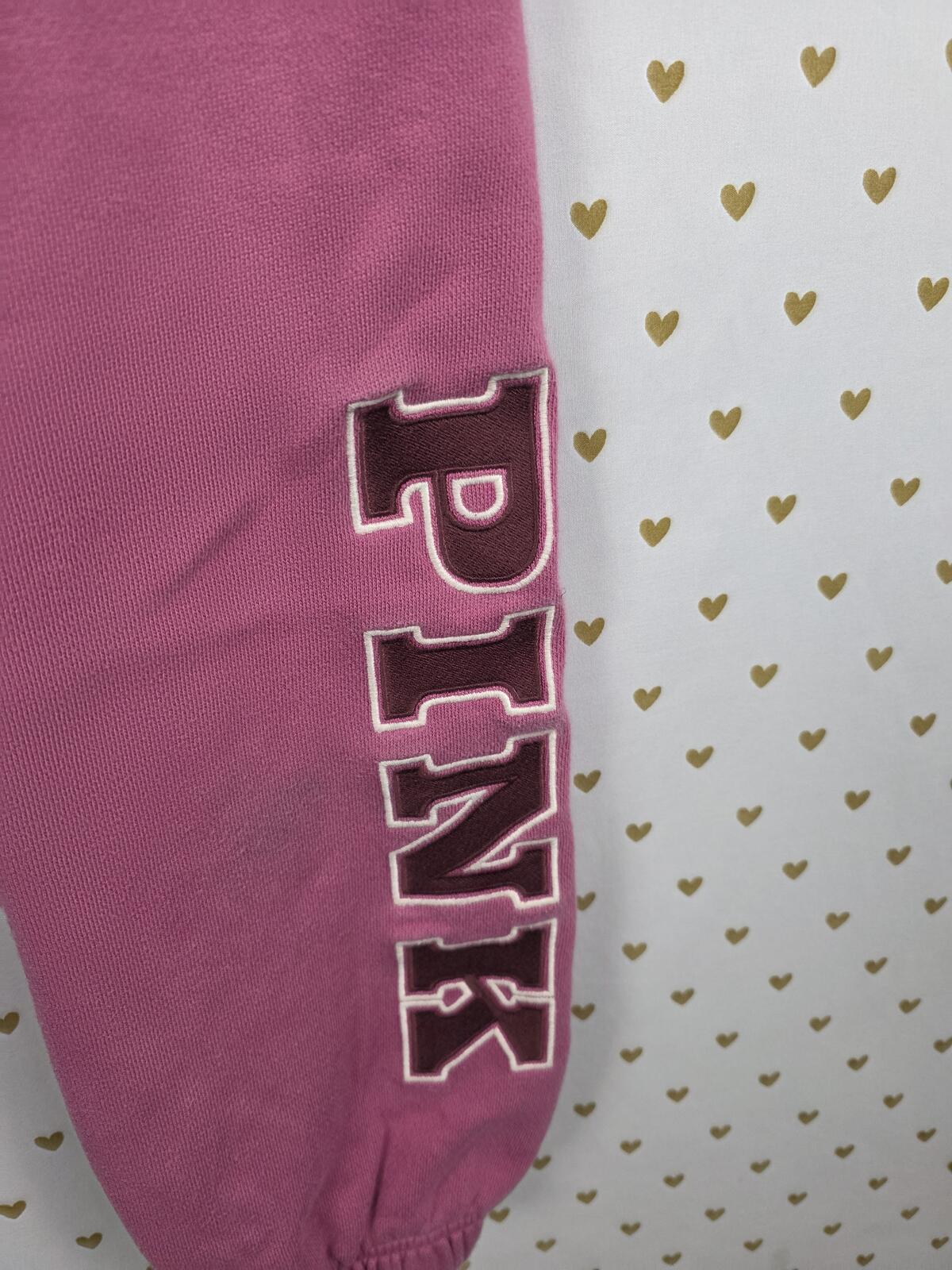 Victorias Secret PINK Embroidetred Tapered Joggers Sweatpants SMALL