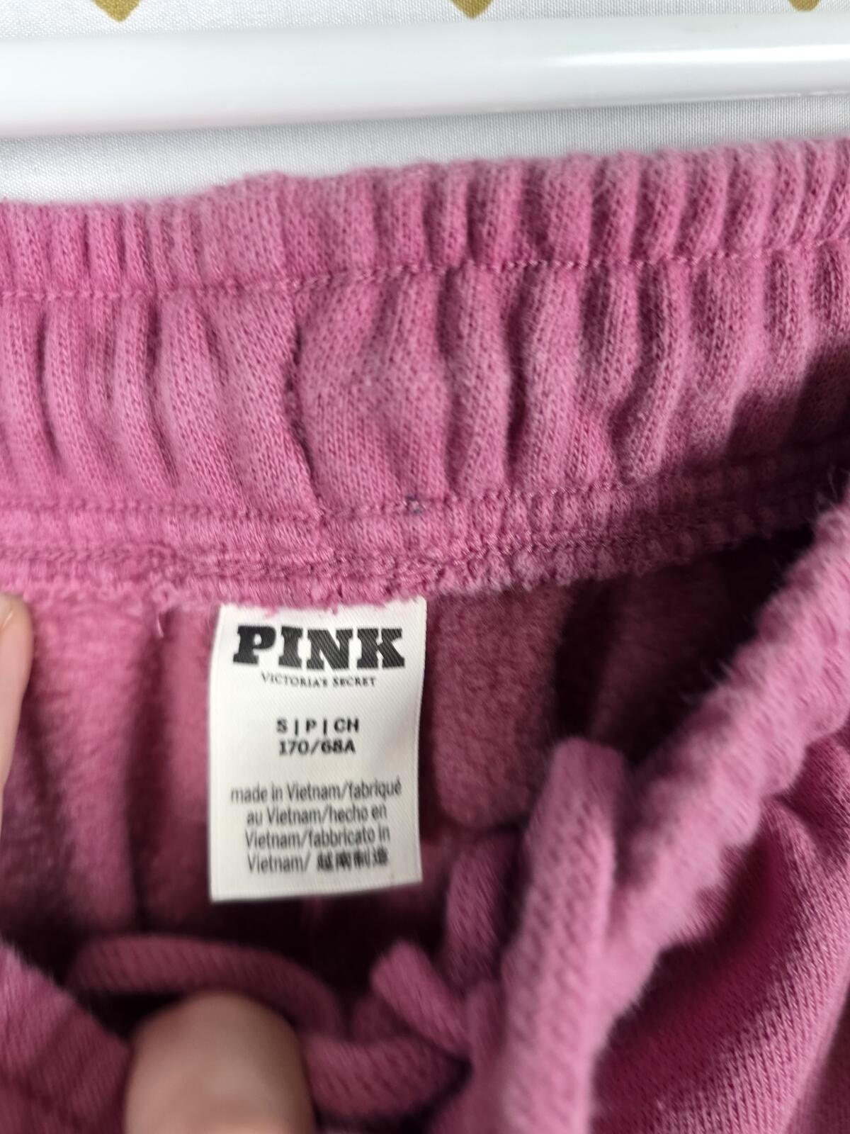 Victorias Secret PINK Embroidetred Tapered Joggers Sweatpants SMALL