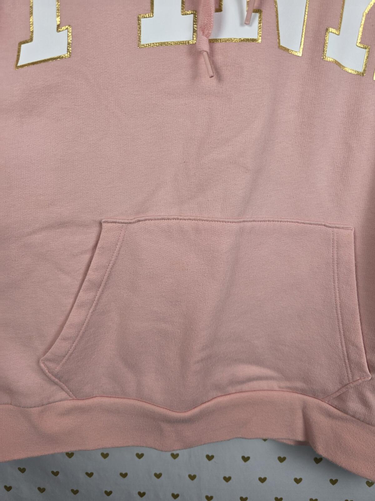 Victorias Secret Pink Oversized Logo Pullover Hoodie Sweater Peach LARGE