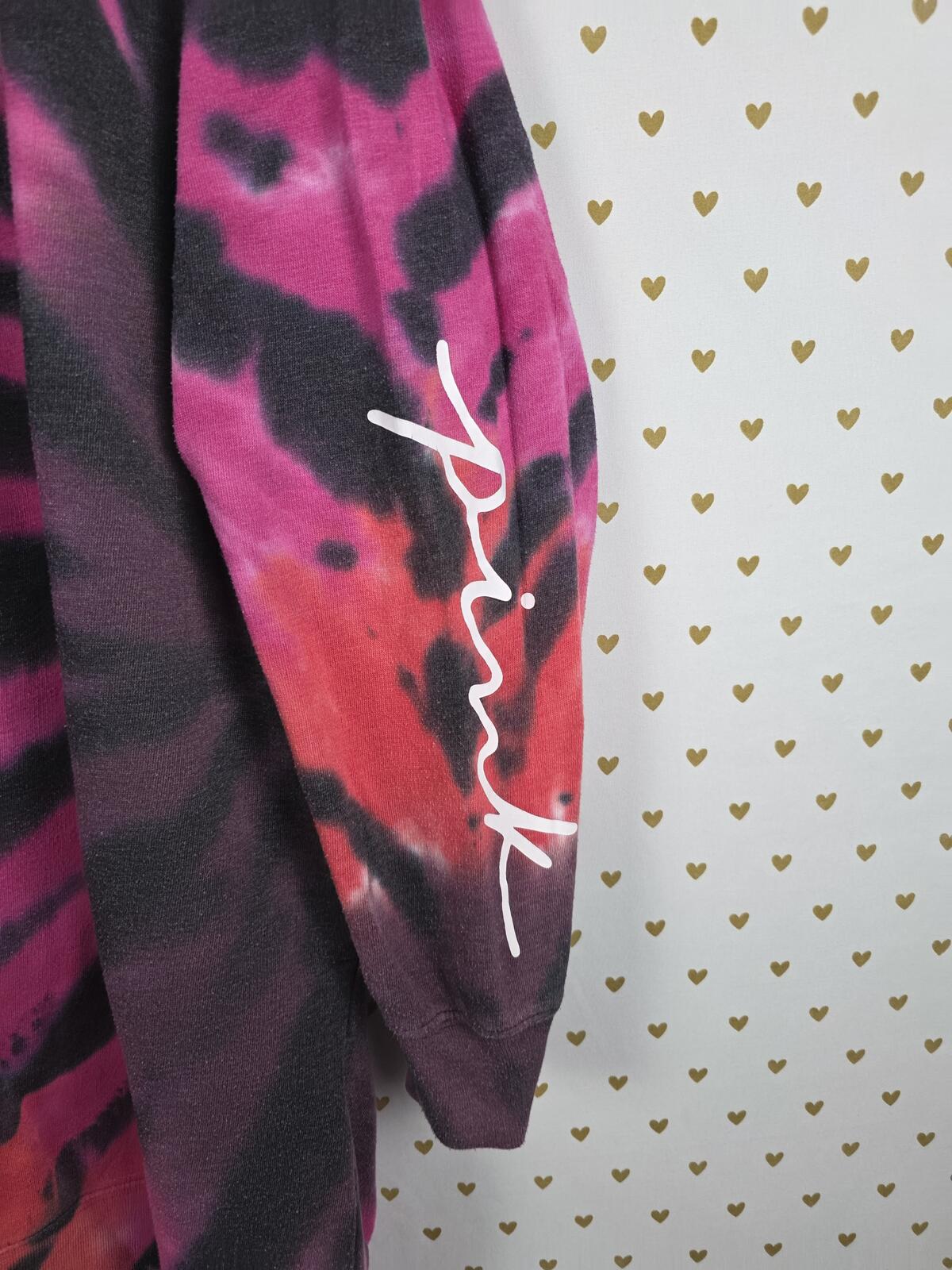 Victorias Secret PINK Oversized Tye Dye Sweater Hoodie DRESS Long Pockets LARGE