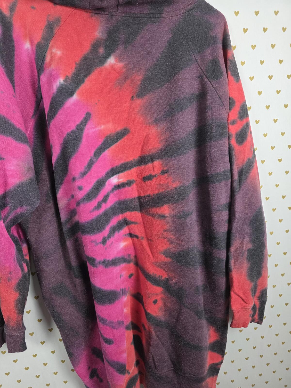 Victorias Secret PINK Oversized Tye Dye Sweater Hoodie DRESS Long Pockets LARGE