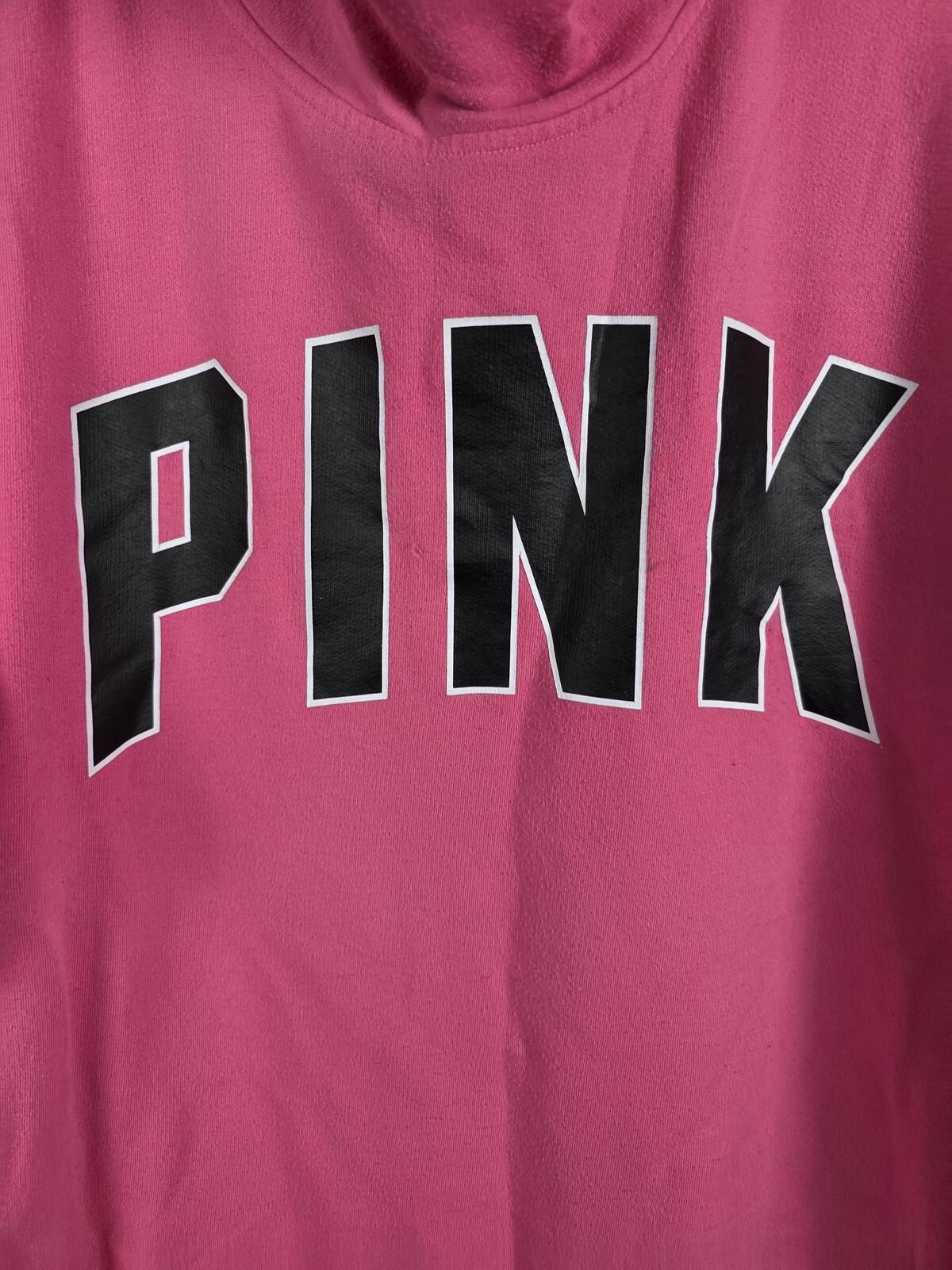 Victorias Secret Pink Slouchy Cowl Neck Logo Sweater Shirt XL