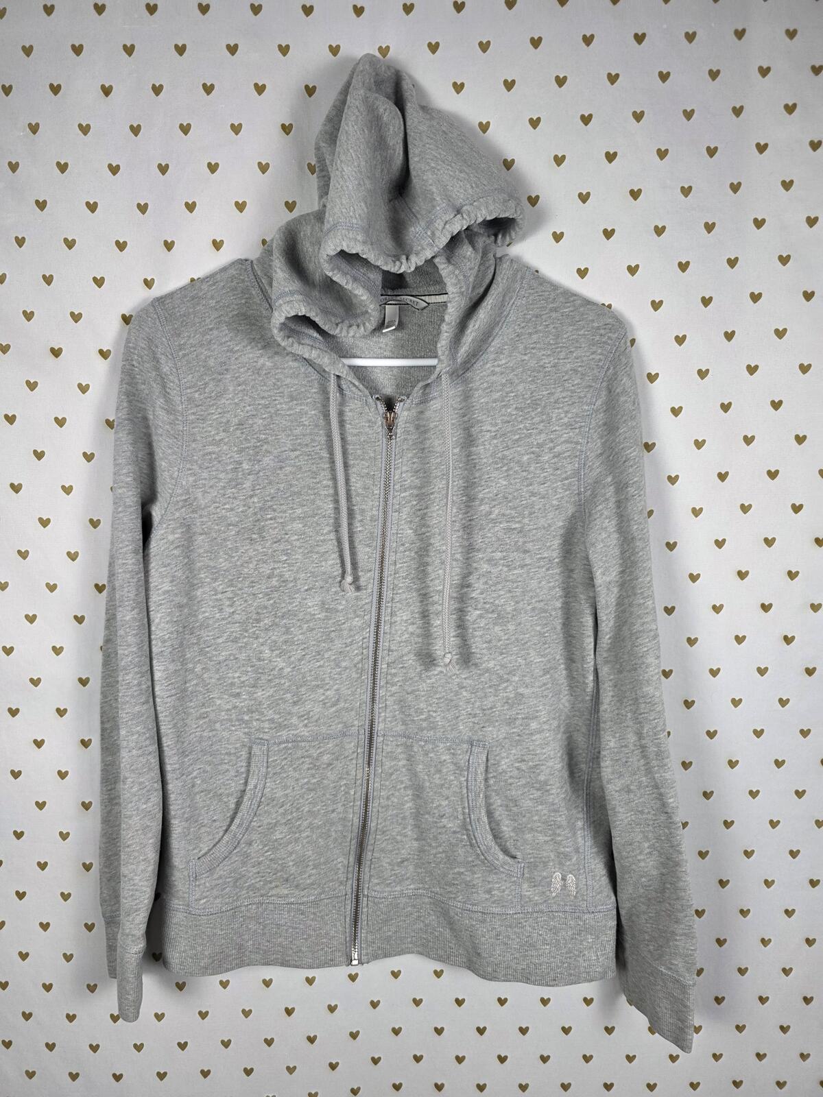 Victorias Secret BLING SEQUINED MIAMI Wings Hoodie Grey Full Zip MEDIUM