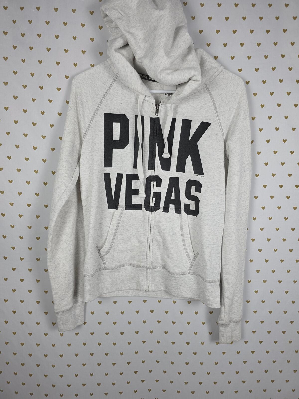 Victorias Secret Pink VEGAS Bling CHERRIES HTF Hoodie Full Zip Hoodie Jacket S