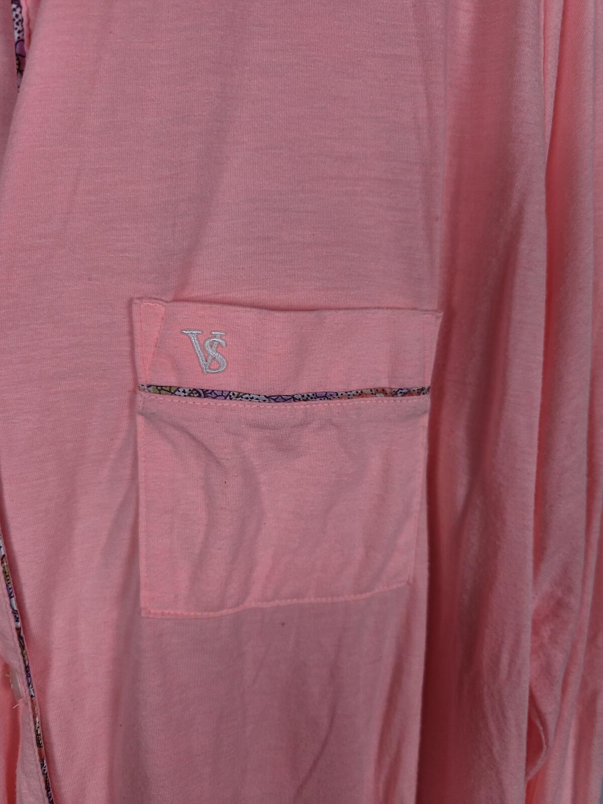 Victorias Secret neon Super Soft Button down Long Sleep Shirt Nightgown PJ LARGE