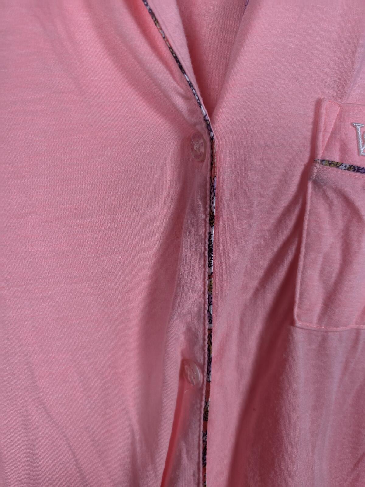 Victorias Secret neon Super Soft Button down Long Sleep Shirt Nightgown PJ LARGE