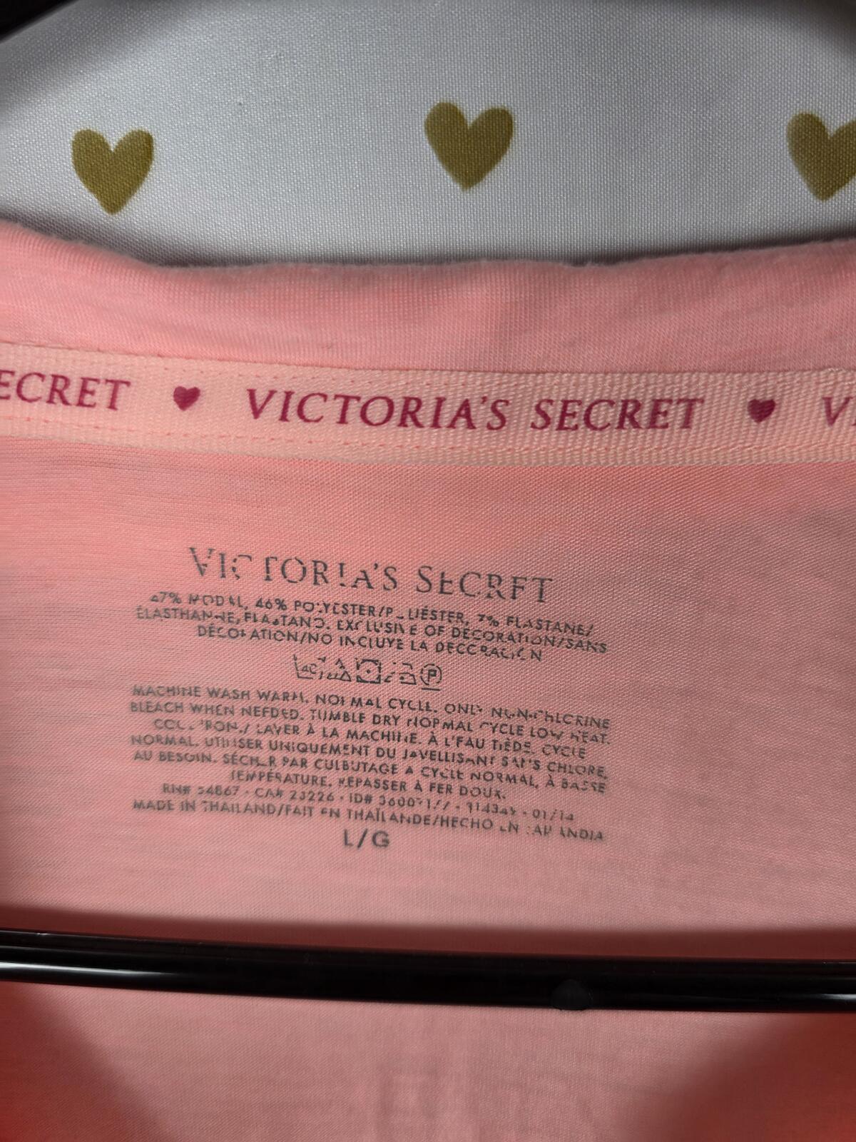 Victorias Secret neon Super Soft Button down Long Sleep Shirt Nightgown PJ LARGE