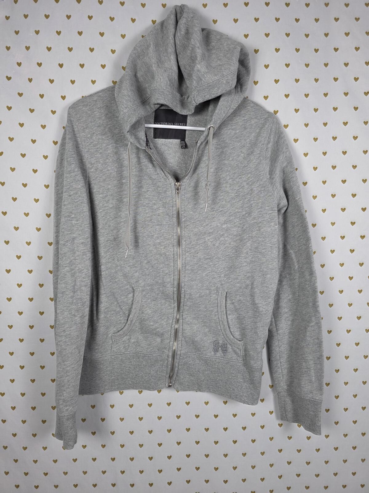 Victorias Secret ANGEL studded Embroidered Wings Full Zip Hoodie Jacket LARGE