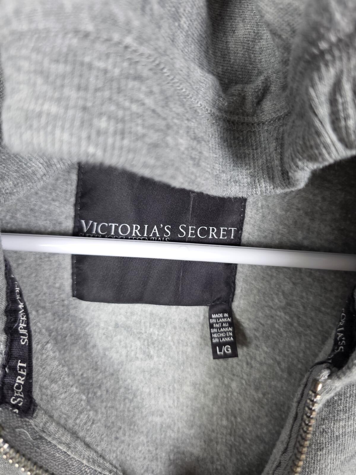 Victorias Secret ANGEL studded Embroidered Wings Full Zip Hoodie Jacket LARGE