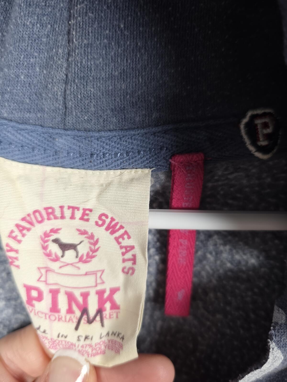 Victorias Secret Pink Vintage University SET 2pc Hoodie Sweats Logo Butt SMALL M
