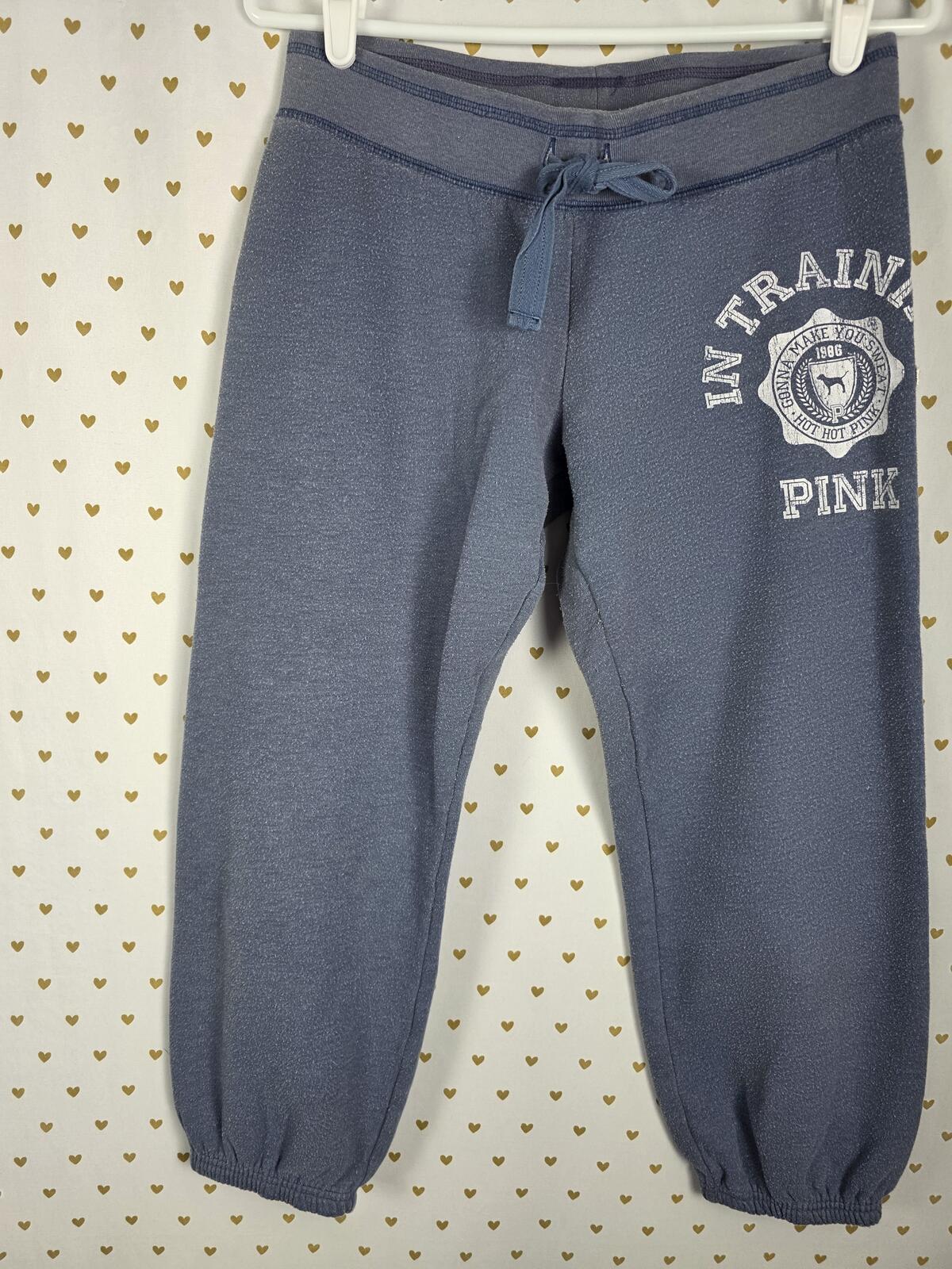 Victorias Secret Pink Vintage University SET 2pc Hoodie Sweats Logo Butt SMALL M