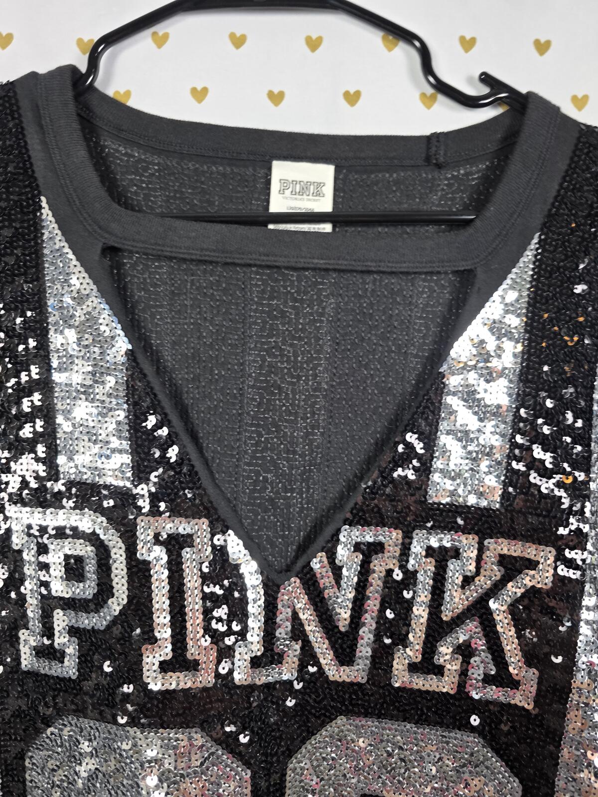 Victorias Secret PINK FASHION SHOW MEGA BLING Jersey Large Sequined HTF