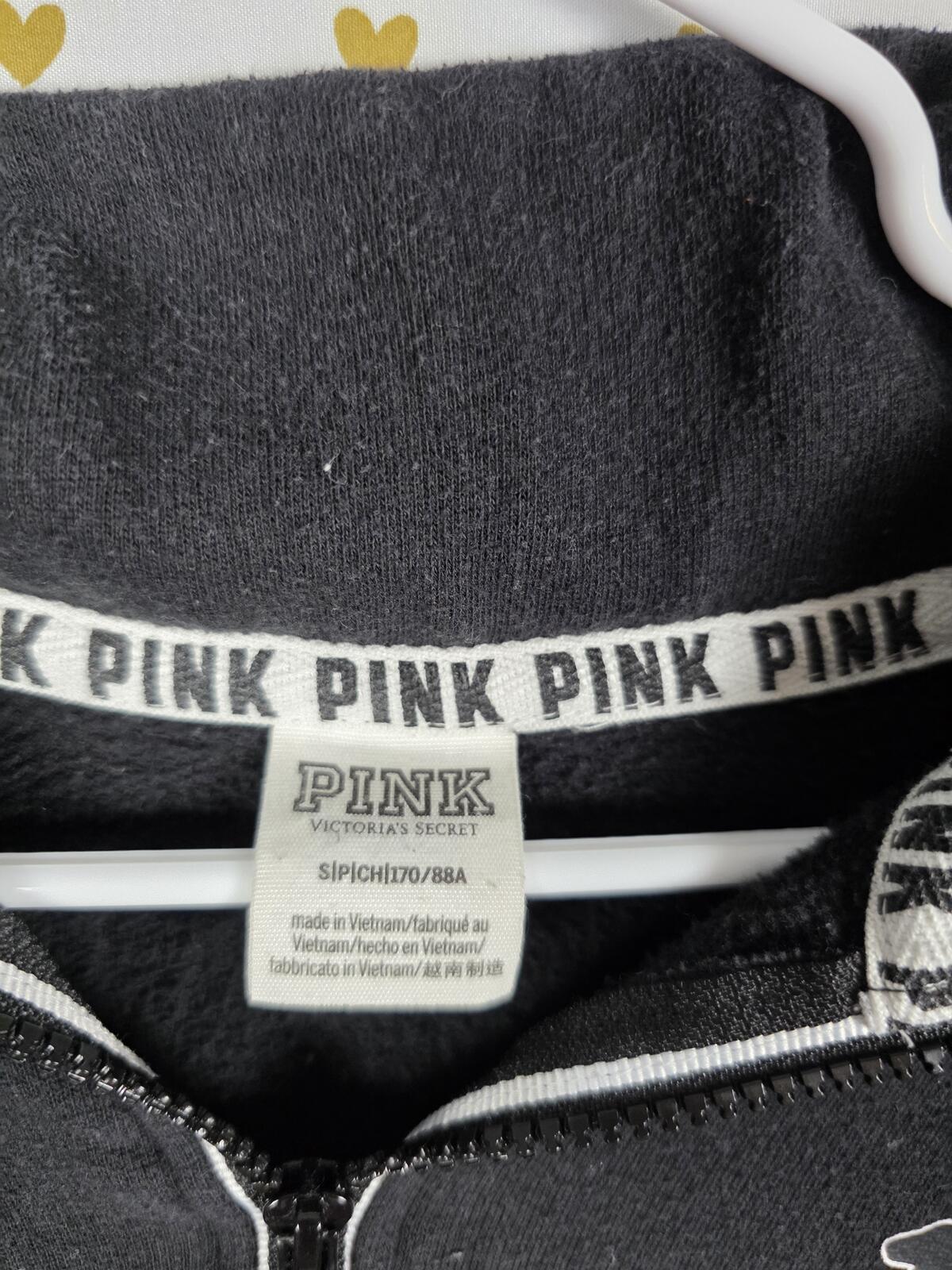 Victorias Secret Pink Quarter Sleeve Logo Pocket Sweater Oversized SMALL