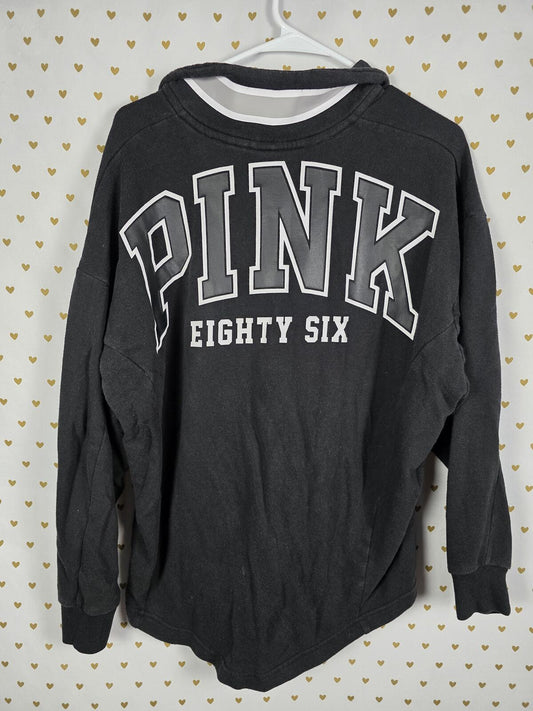 Victorias Secret Pink Quarter Sleeve Logo Pocket Sweater Oversized SMALL
