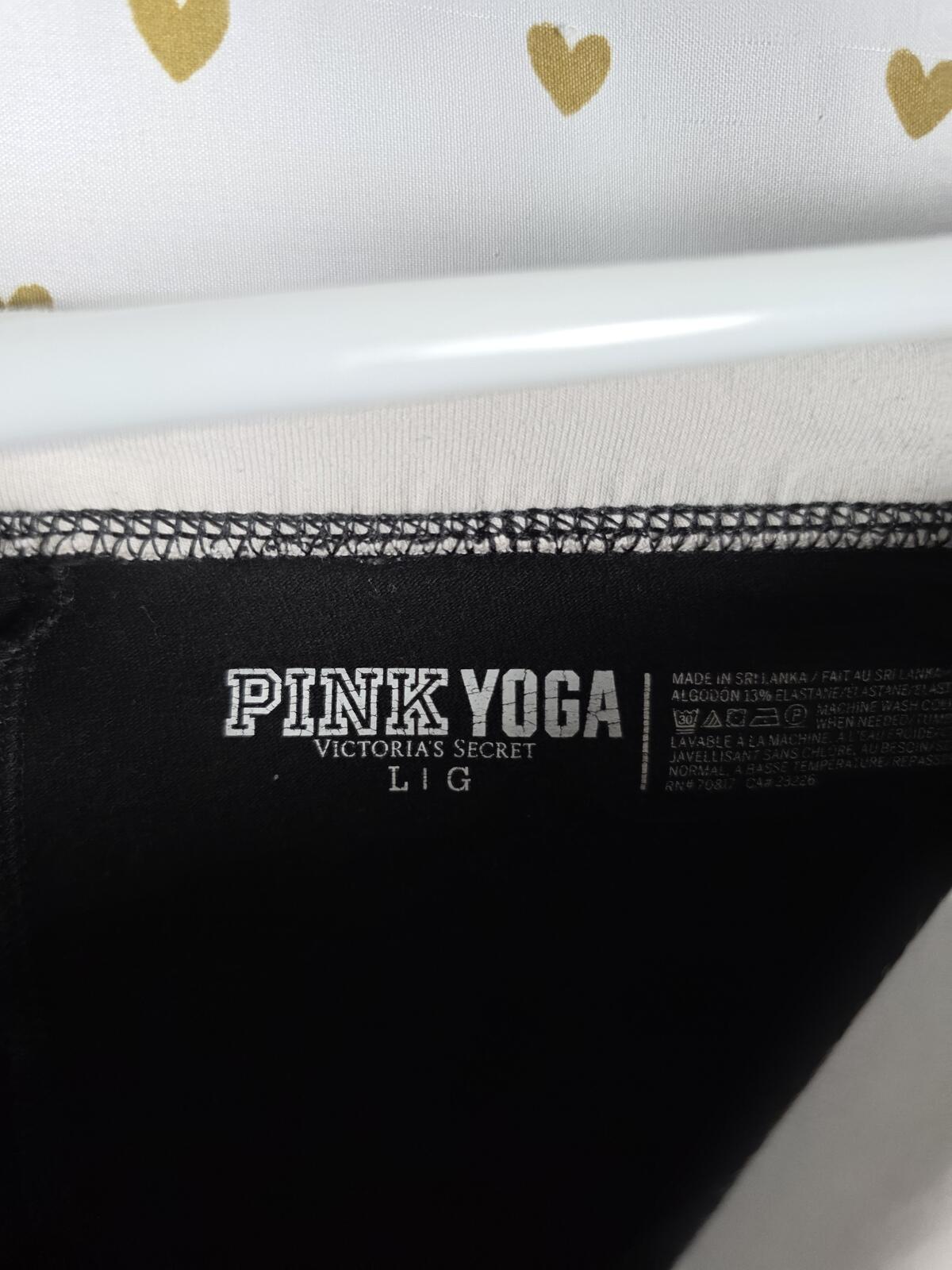 Victorias Secret PINK BLING Vintage Foldover Flare Yoga Pants Leggings LARGE