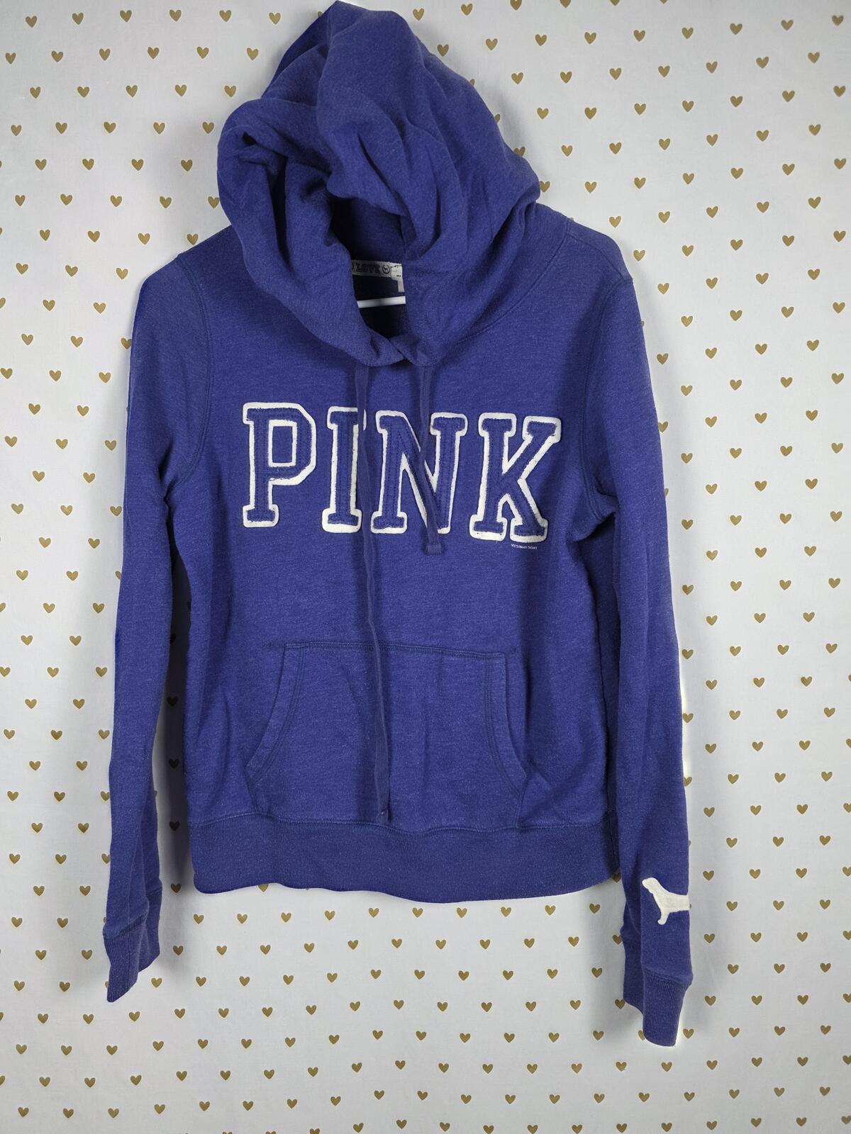 Victorias Secret Pink Embroidered Pullover Hoodie Sweater Vintage Y2k small