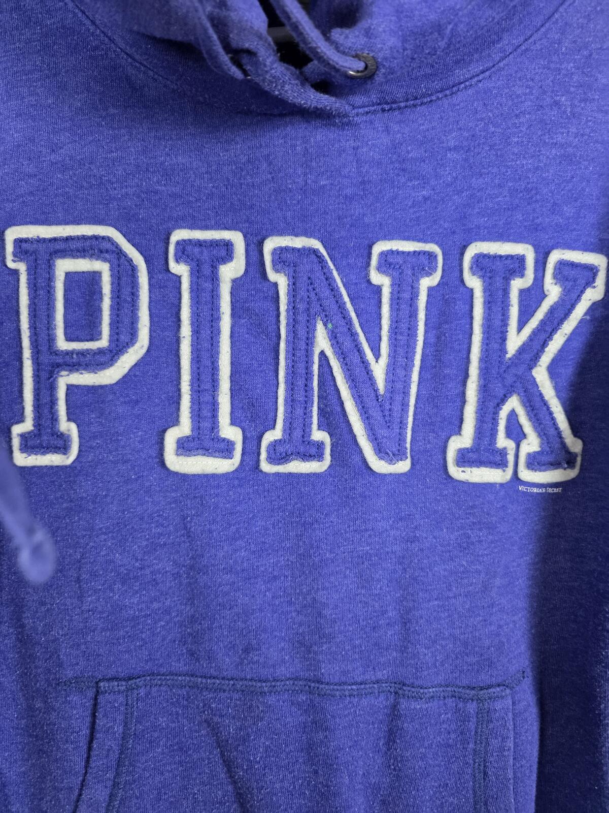 Victorias Secret Pink Embroidered Pullover Hoodie Sweater Vintage Y2k small