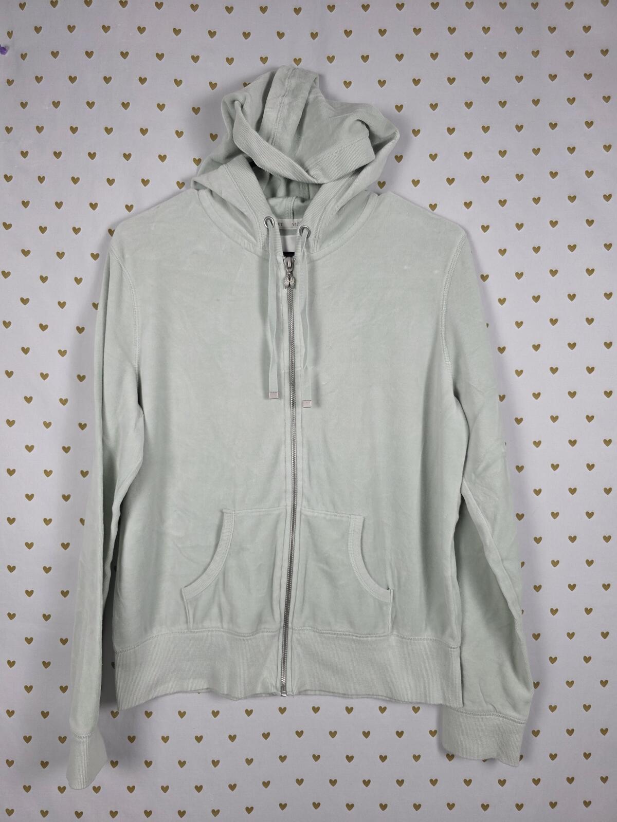 Victorias Secret MINT WINGS Velour Full Zip Hoodie Jacket Large