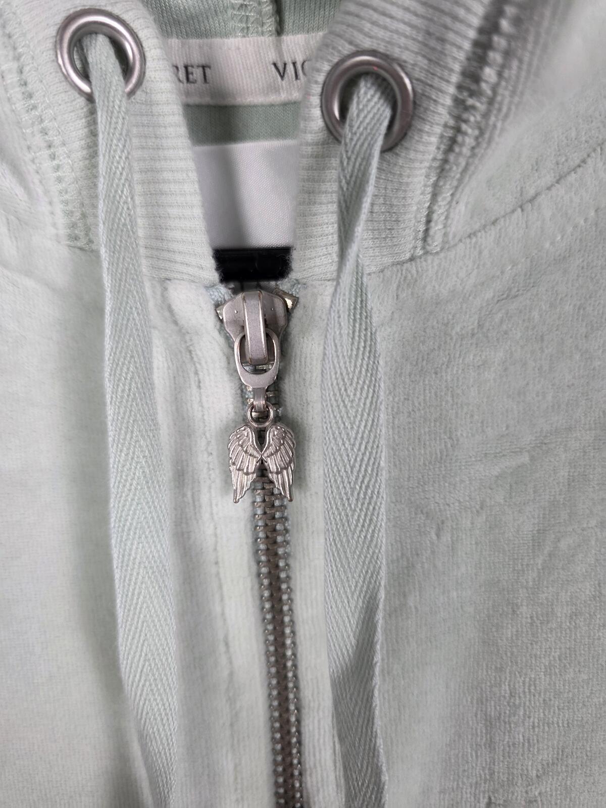 Victorias Secret MINT WINGS Velour Full Zip Hoodie Jacket Large