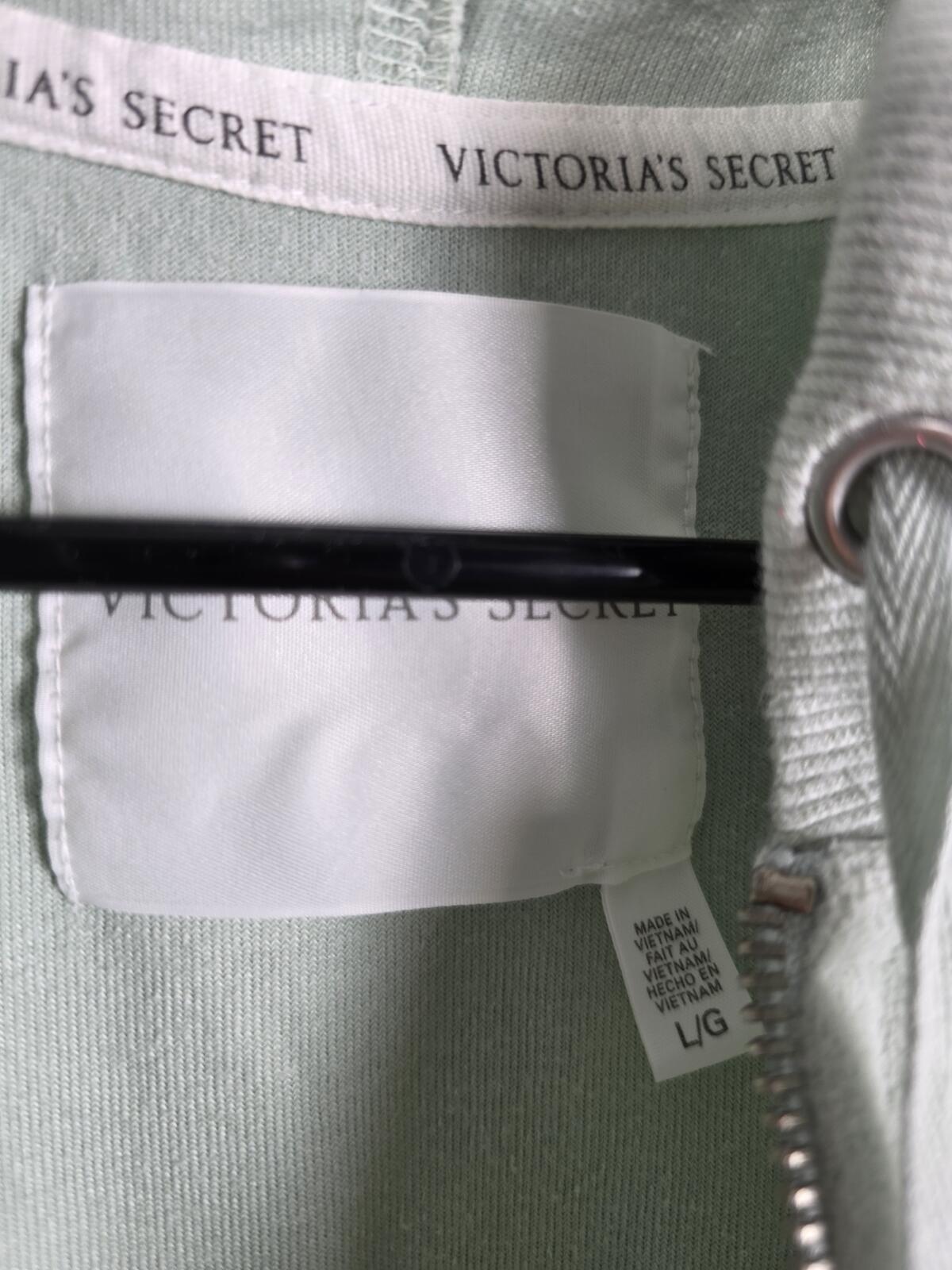 Victorias Secret MINT WINGS Velour Full Zip Hoodie Jacket Large