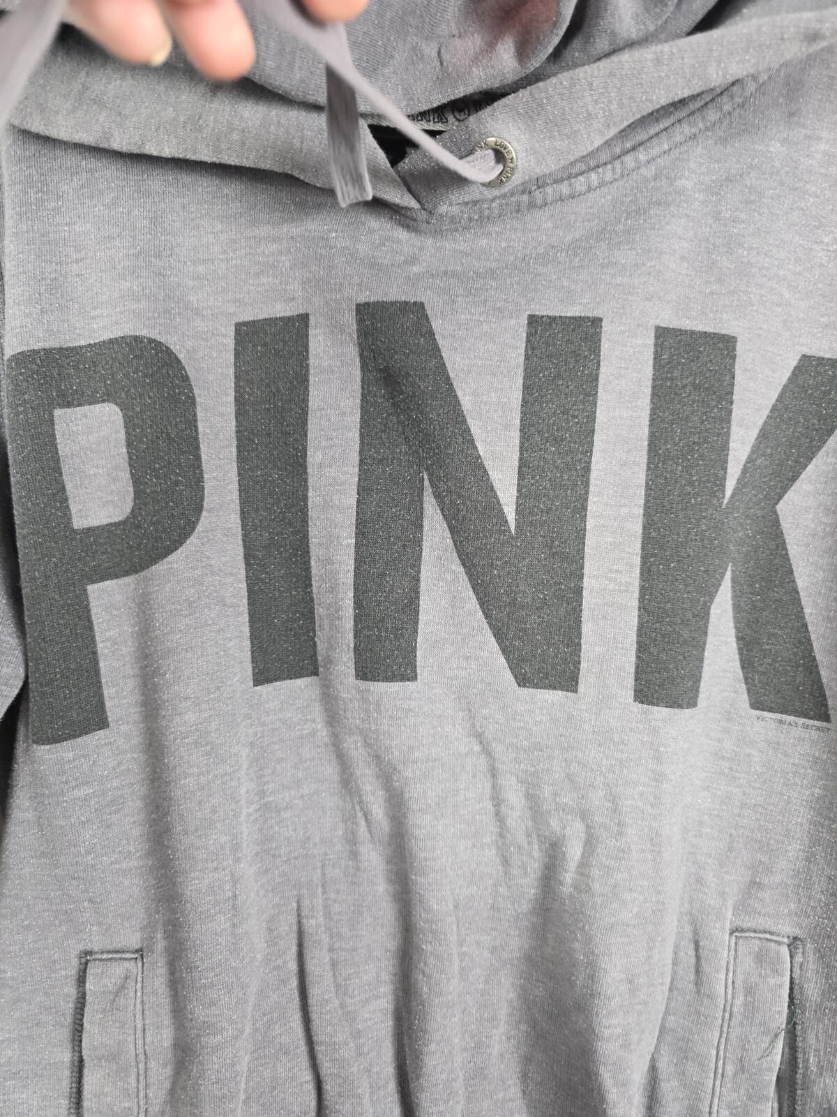 Victorias Secret Pink Heart Logo Hoodie Sweater Pullover Vintage y2k MEDIUM