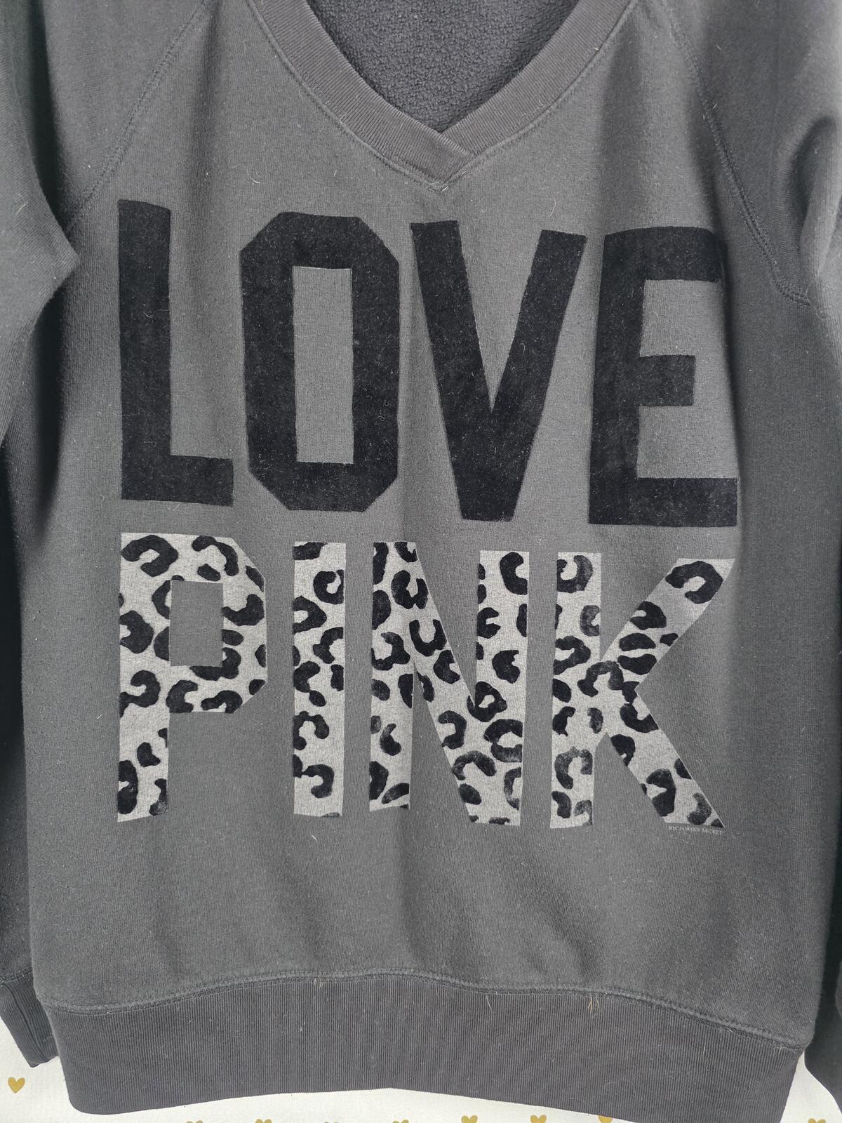 Victorias Secret Pink vintage Y2K Leopard Grey Cheetah Sweater Shirt MEDIUM