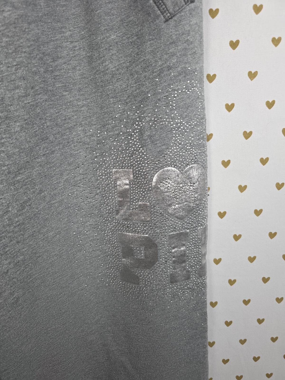 Victorias Secret PINK BLING Flared Diaper Butt Sweatpants Grey Studded LARGE VTG