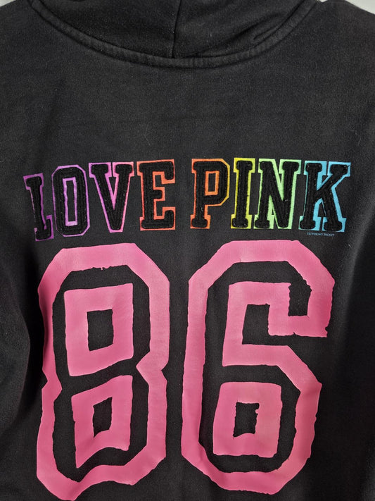 Victorias Secret Pink Rainbow Embroidered Vintage hoodie Jacket Y2k SMALL