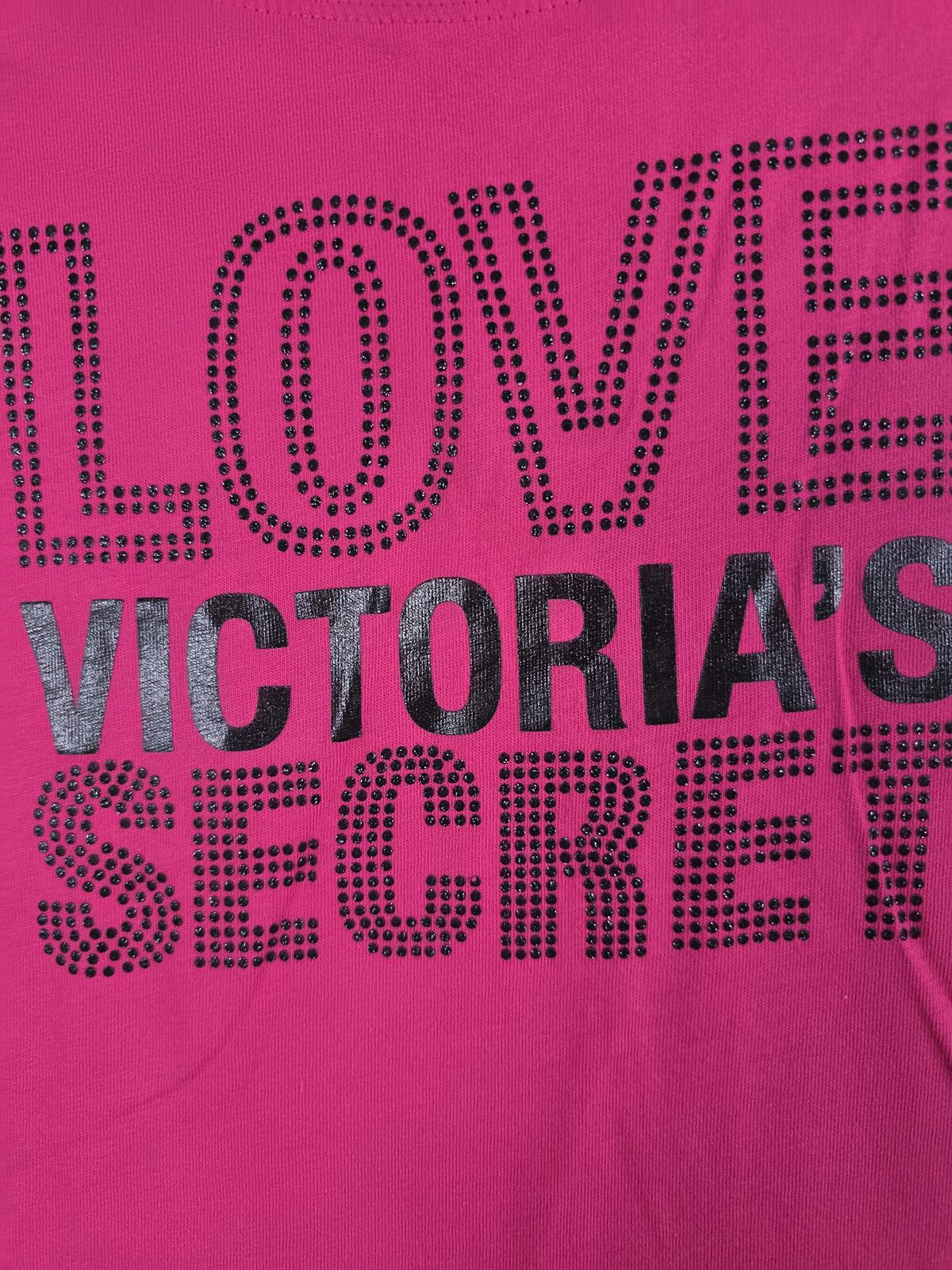 Victorias Secret LOVE Bling Rhinestone Tee shirt Vintage Y2k LARGE