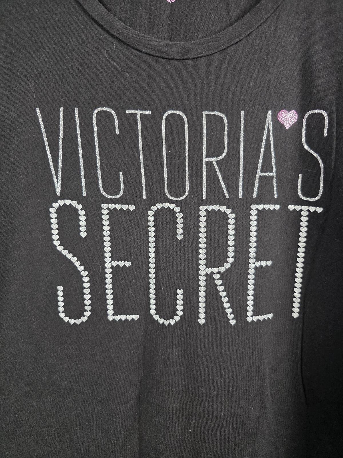 Victorias Secret Black Medium BLING Studded Nightgown Sleep Shirt