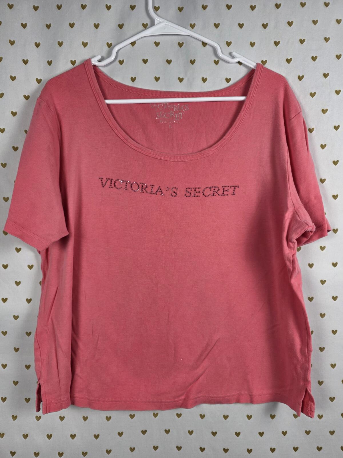 Victorias Secret Vintage BLING Logo Tee shirt LARGE
