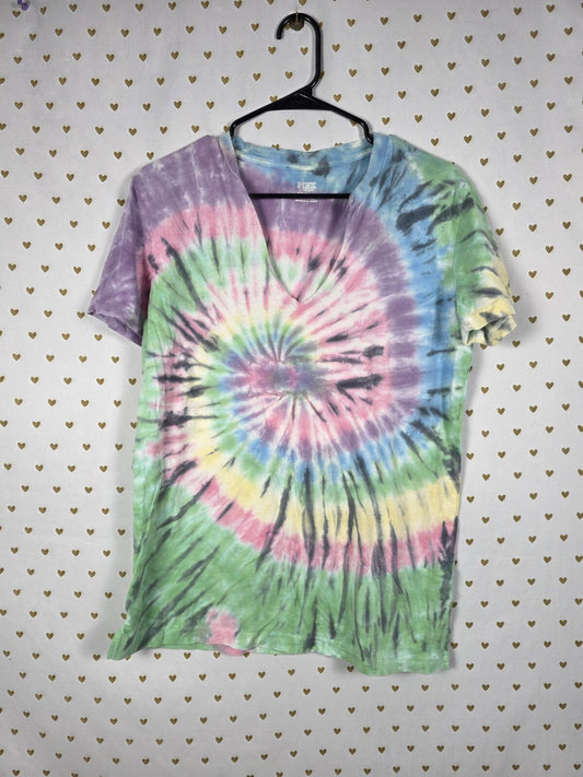 Victorias Secret PINK Tye DYe V neck Oversized Tee shirt XS