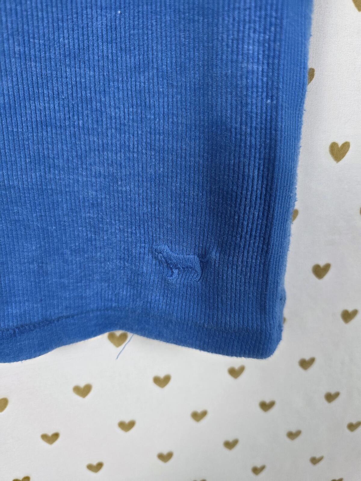 Victorias Secret PINK Vintage Ribbed Tank Top Blue Muscle Tee Y2k SMALL