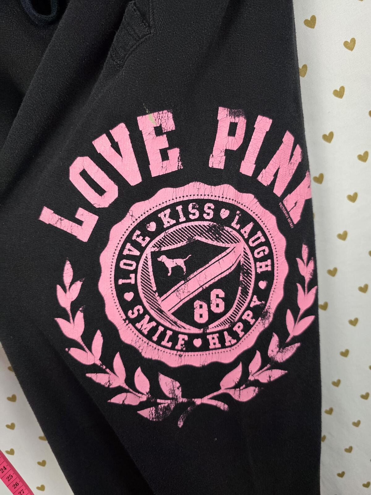 Victorias Secret PINK Vintage LOVE Diaper Butt Boyfriend Sweats Sweatpants MED