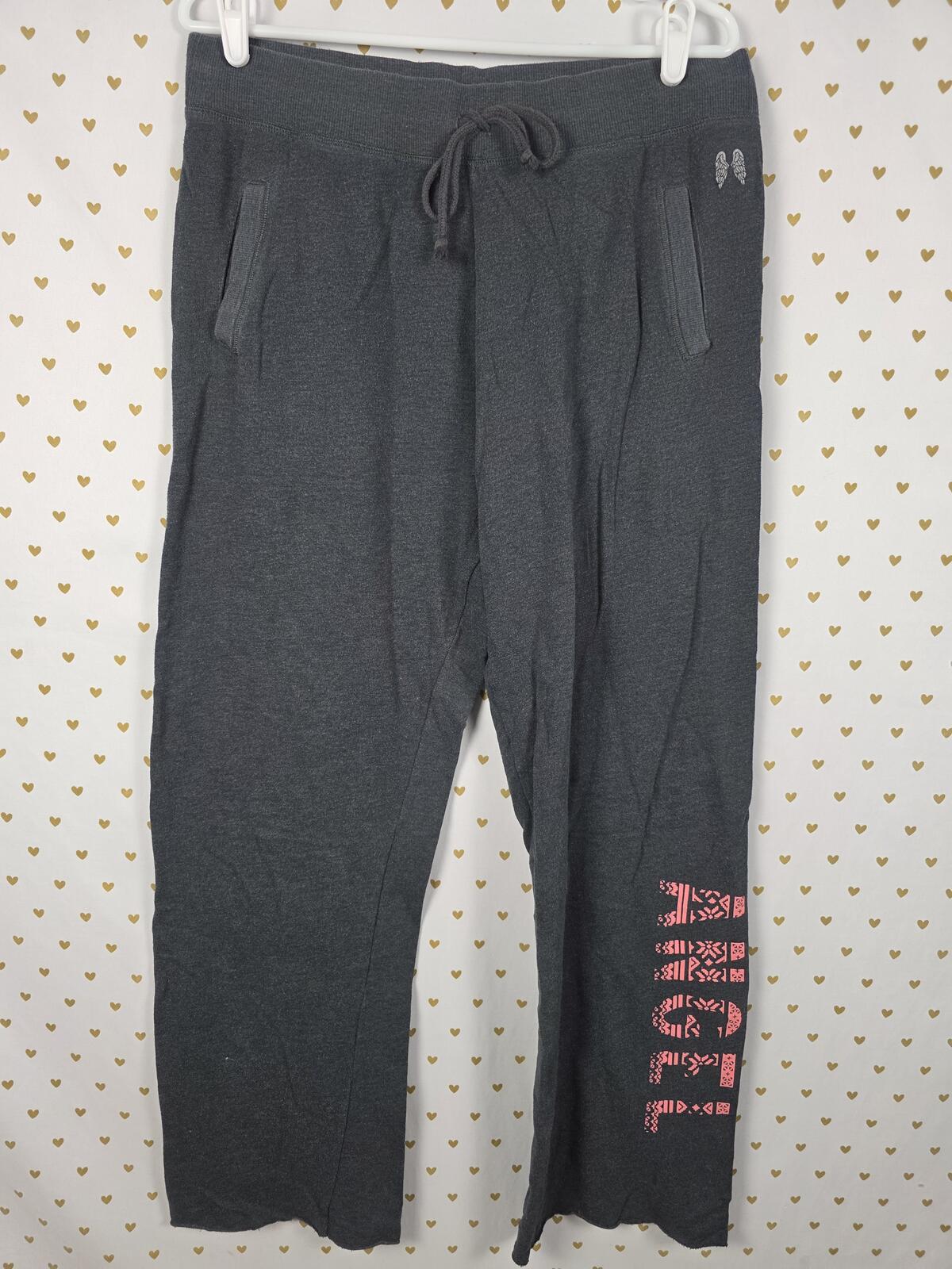 Victorias Secret ANGEL Logo WINGS Grey Sweats Sweatpants MEDIUM
