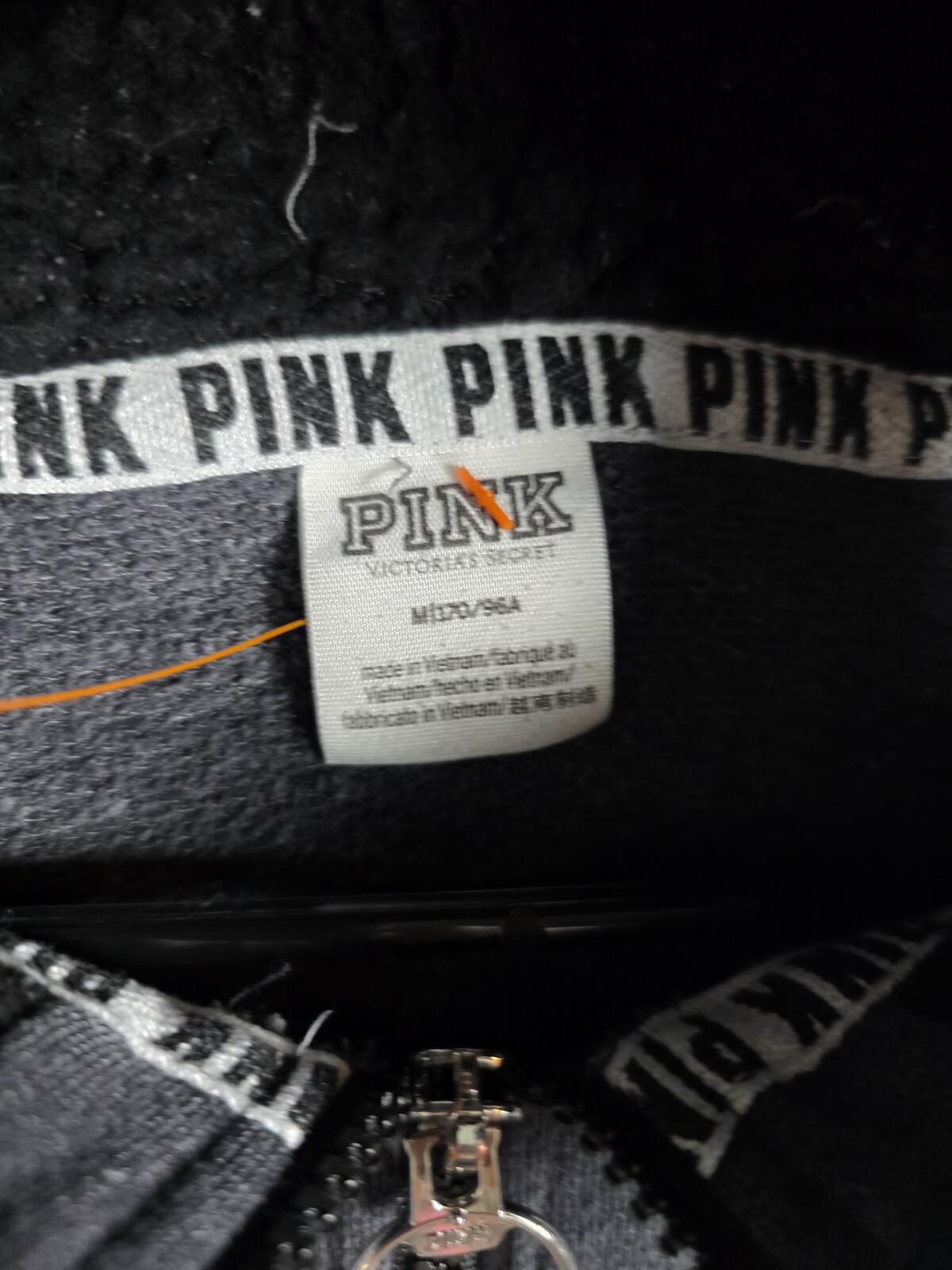 Victorias Secret Pink Dog Logo Sherpa Embroidered Pullover hoodie sweater jacket