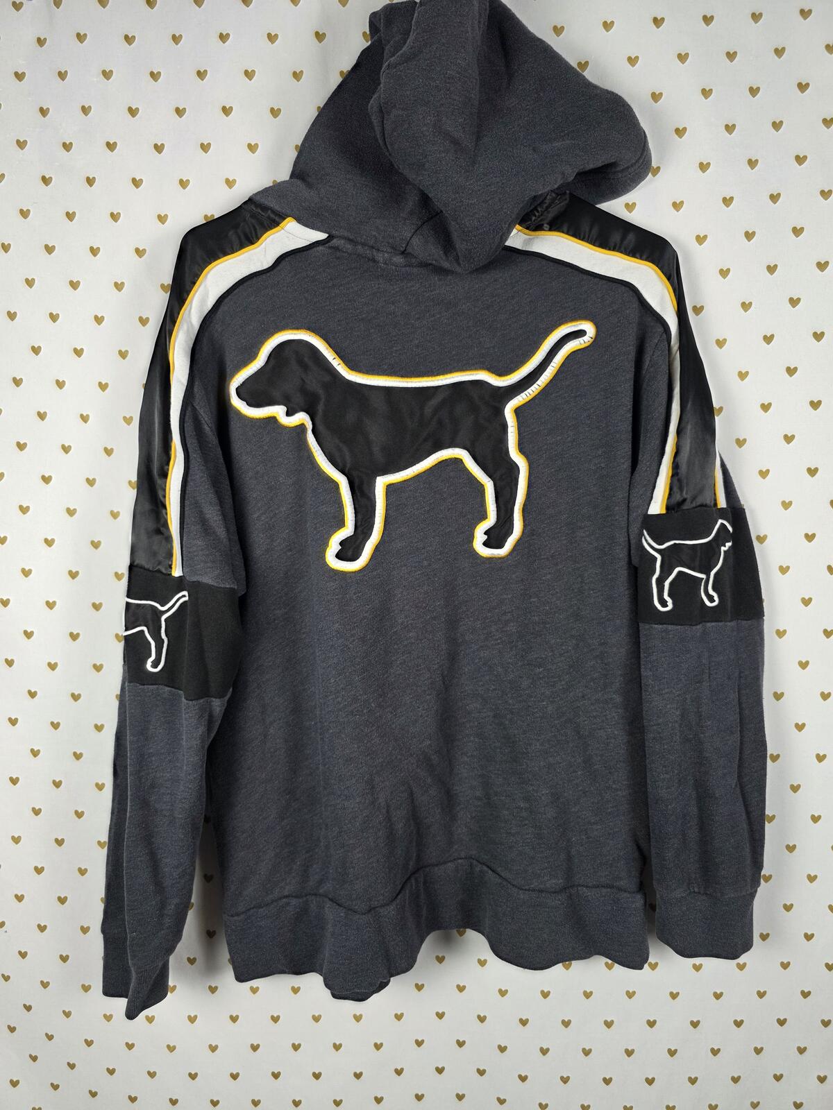 Victorias Secret Pink Dog Logo Sherpa Embroidered Pullover hoodie sweater jacket