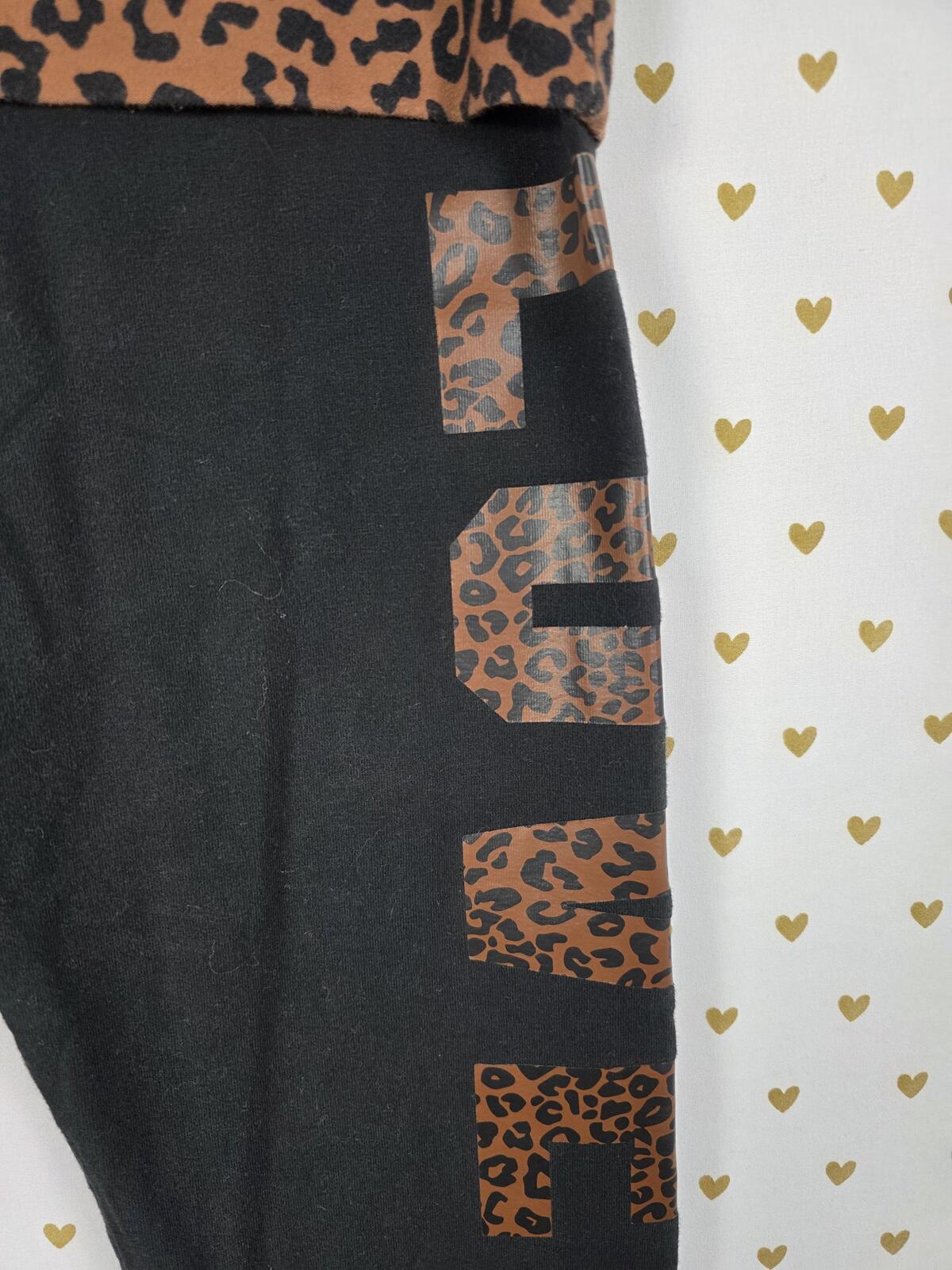 Victorias Secret PINK Cheetah Leopard Skinny FOLDOVER Yoga Pants MEDIUM