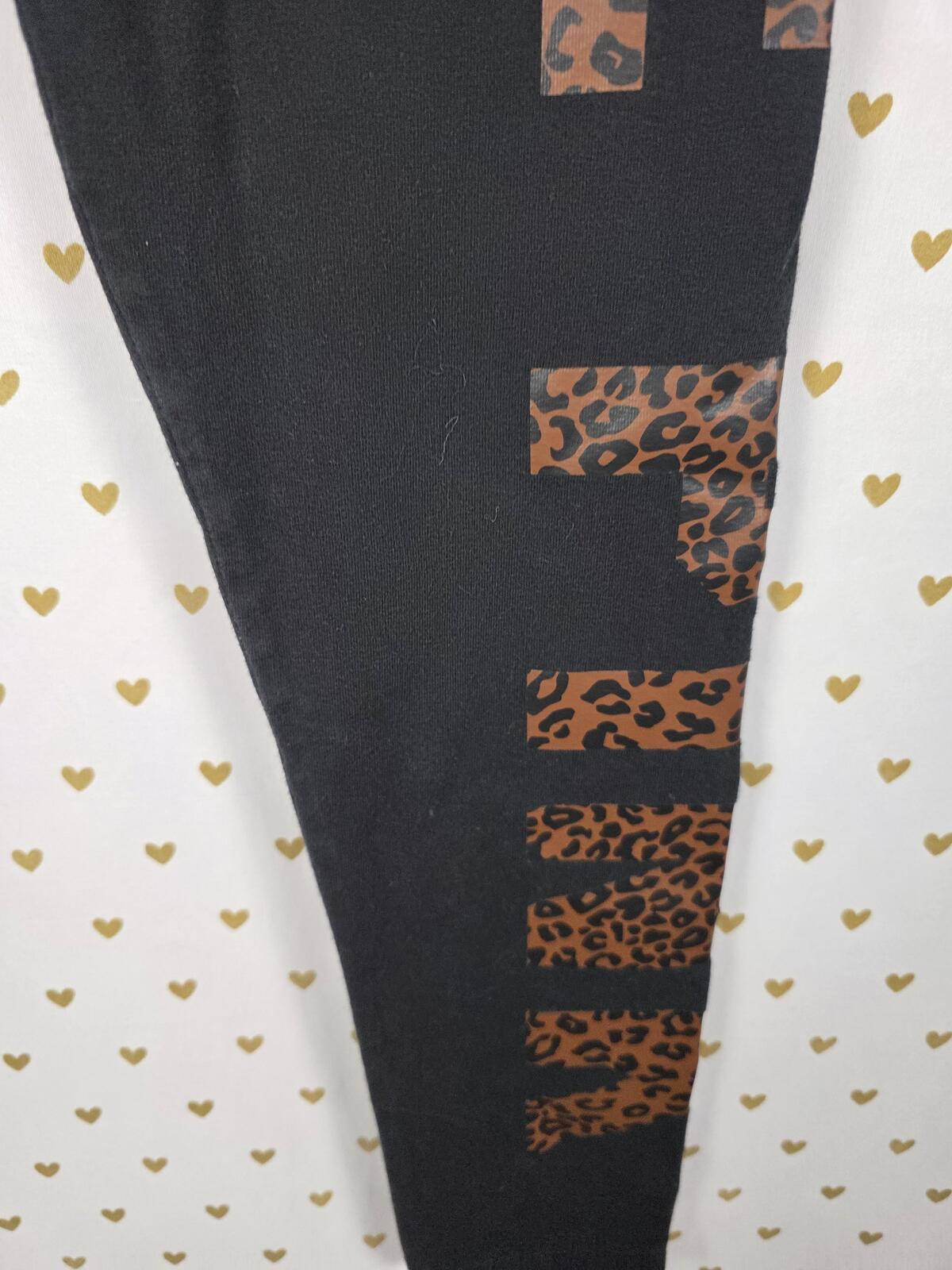 Victorias Secret PINK Cheetah Leopard Skinny FOLDOVER Yoga Pants MEDIUM