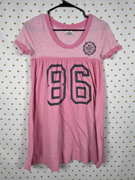 Victorias Secret PINK Vintage HTF Cotton Babydoll Dress Tee BIG HEART Medium