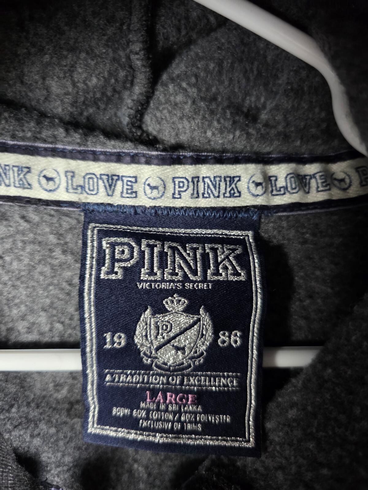 Victorias Secret Pink WISH FOR Bling Studded Gradient Hoodie Jacket LARGE