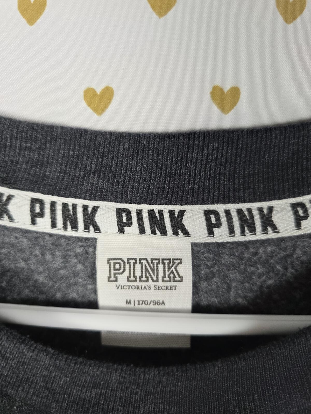 Victorias Secret Pink Rainbow Ombre Crest Logo Sweater Shirt MEDIUM